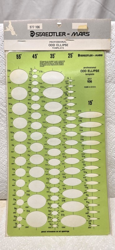 New Staedtler – Mars ODD ELLIPSE No. 977 106 Professional Template NOS