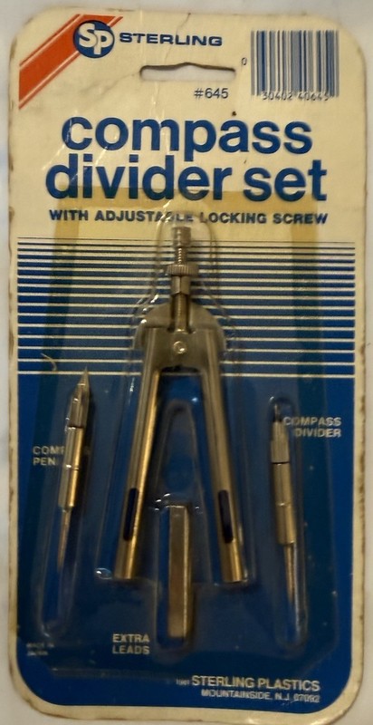 VTG Compass Divider Set - Sterling No 645 - Nickle finish - sealed package