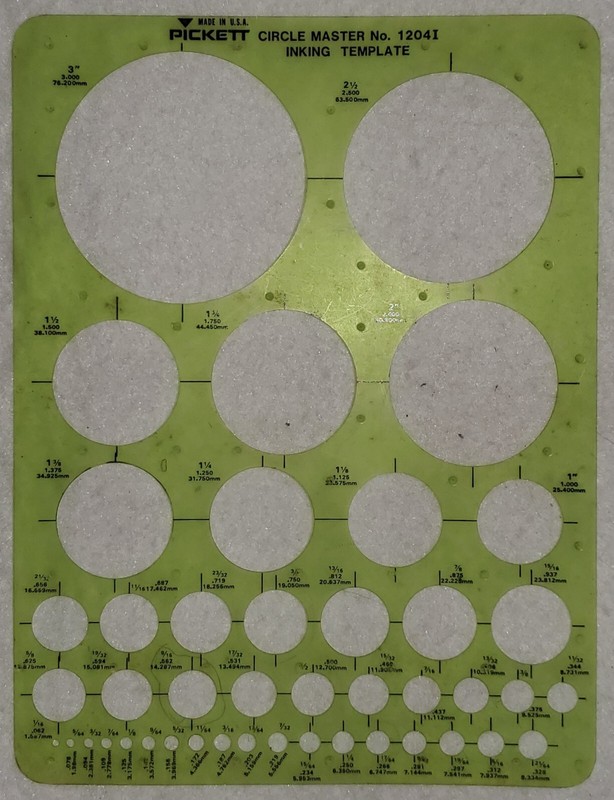 Pickett CHA1204I Circle Master Template, Range From 1/16 To 3 Inches in Dia