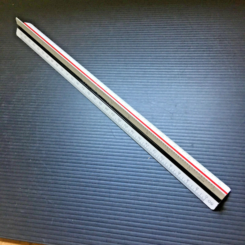 Vintage C-Thru Ruler TS-655 Wooden Architect 3 Sided Triangular Drafting Rule