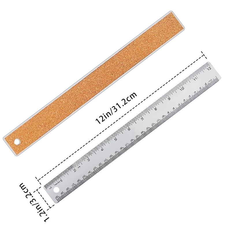 12 Inch Metal Ruler Stainless Steel with Cork 1pcs(12 Inch) gallery